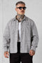 BEIGE HERRINGBONE OVERSIZED FLANNEL SHIRT
