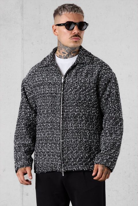BLACK/WHITE PIXELATED OVERSIZED JACKET