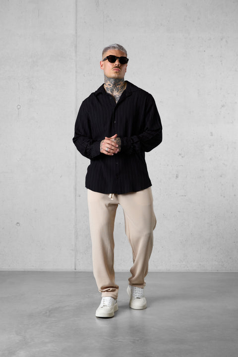 BLACK STRIPED SLEEVE SHIRT