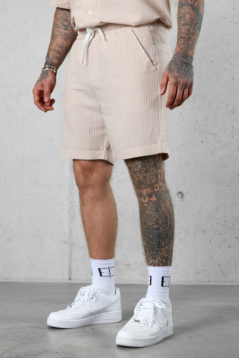 CAPPUCCINO STRIPED SHORTS