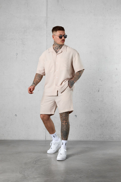 CAPPUCCINO STRIPED SHORTS