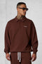 DOWNTOWNBROWN ESSENTIAL OVERSIZED HALFZIP SWEATER
