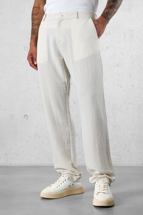 ECRU LINEN PANTS
