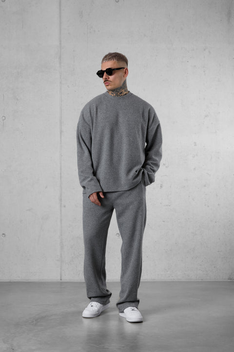 GREY MELANGE COMFY OVERSIZED SWEATER