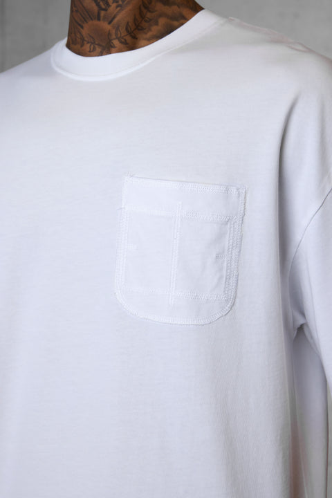 WHITE ICON POCKET OVERSIZED TEE
