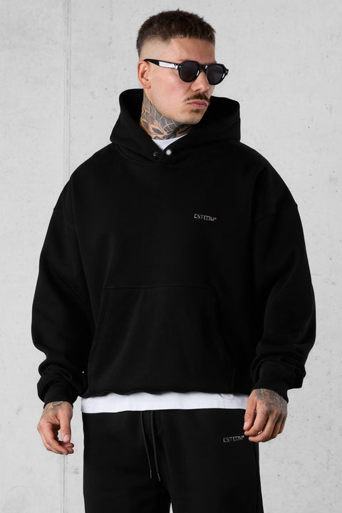 BLACK ESSENTIAL OVERSIZED HOODIE 2.0