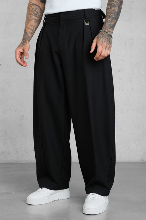 BLACK ICON BARREL PANTS