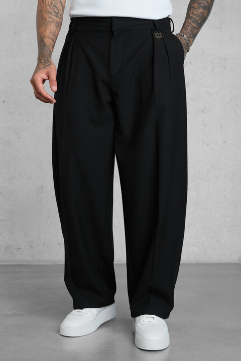 BLACK ICON BARREL PANTS