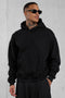 BLACK MONOGRAM RHINESTONE OVERSIZED HOODIE