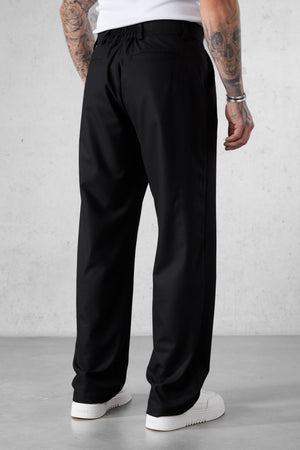 BLACK WIDE TAILORED PANTS