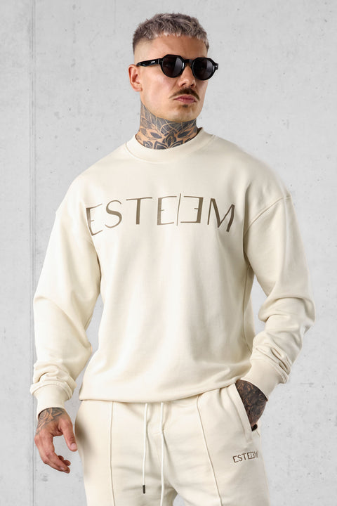 BEIGE LETTERING SWEATER