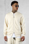BEIGE SEAMS POCKET ZIP SWEATER