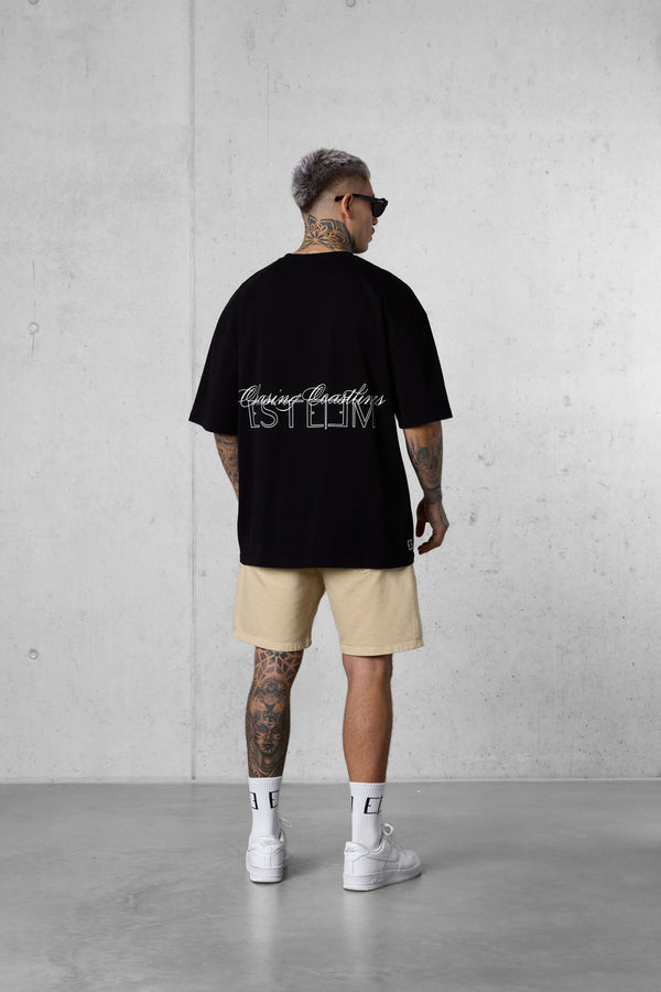 BLACK CHASING COASTLINES OVERSIZED TEE