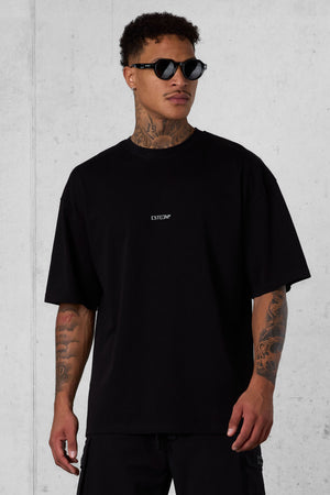 BLACK DOUBLE PALM OVERSIZED TEE