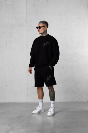BLACK HIGH STANDARD SIGNATURE OVERSIZED SWEATER
