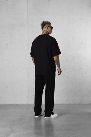 BLACK WAFFLE PANTS