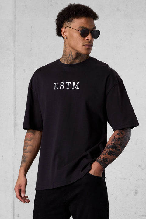 BLACK ESTM OVERSIZED TEE