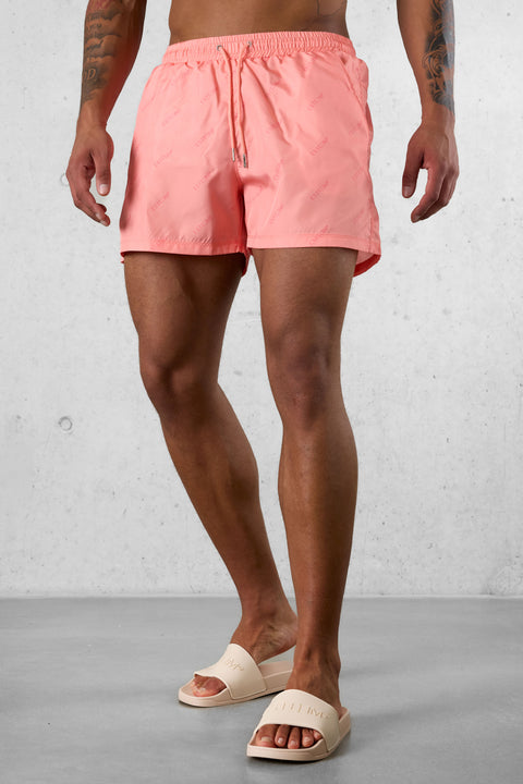 BURNTCORAL PATTERN SWIMSHORTS