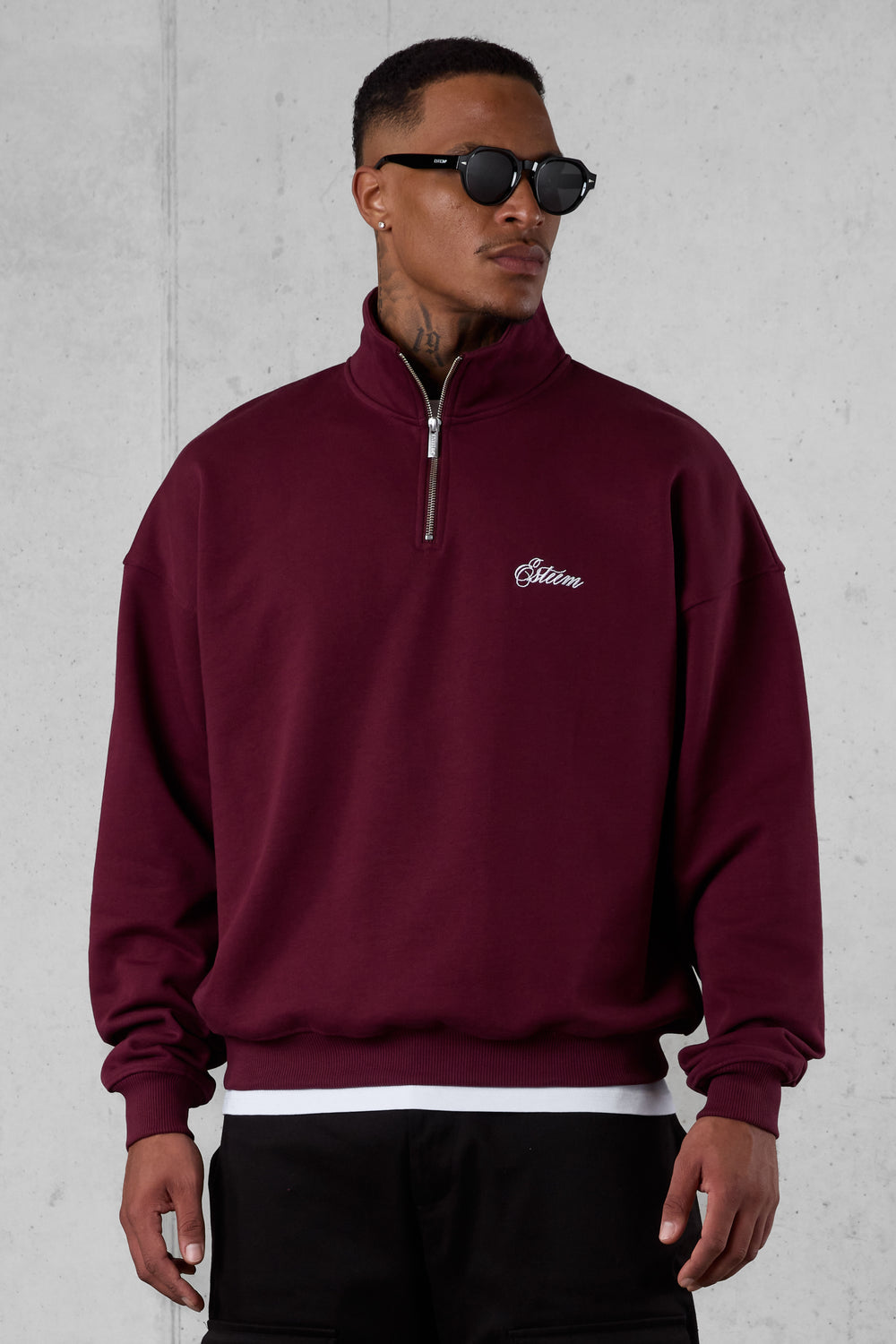 CABERNET SIGNATURE OVERSIZED HALFZIP SWEATER