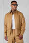 CAMEL CARGO OVERSIZED CHINO SHIRT