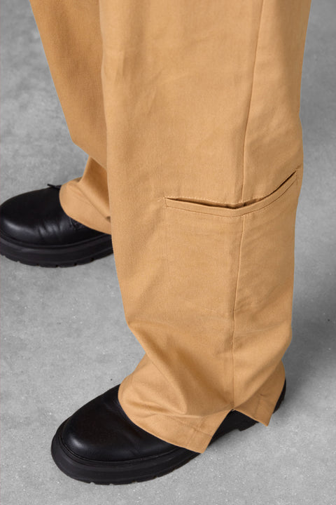 CAMEL SLIT CHINO PANTS