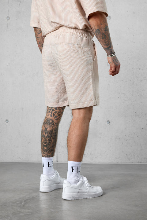 CAPPUCCINO STRIPED SHORTS