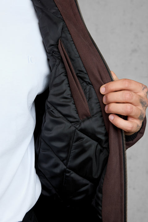 DARKBROWN CANVAS JACKET