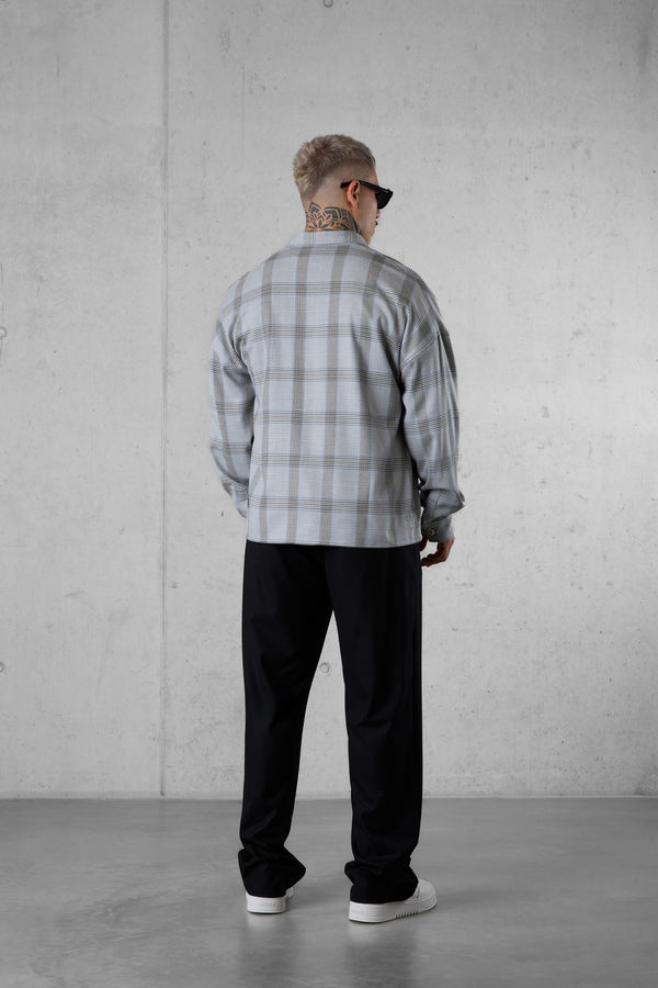 GREYBLUE PLAID OVERSIZED SHIRT