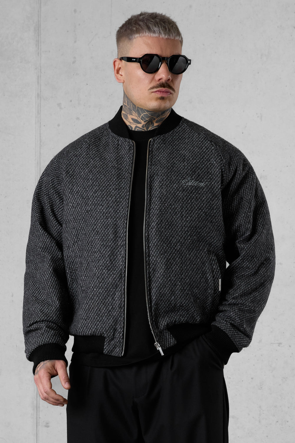 GREY SHADOW BOMBER JACKET