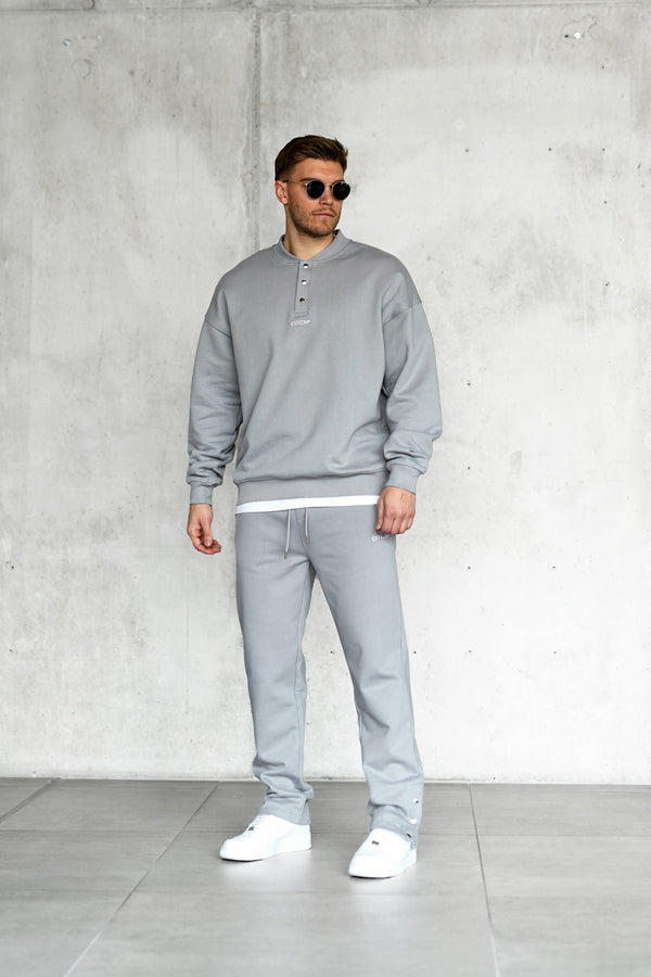 GREY BUTTONS OVERSIZED SWEATER