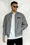 GREY PATCH BOMBER JACKET