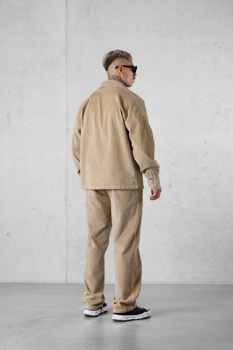 LIGHTBROWN CORD OVERSIZED SHIRT