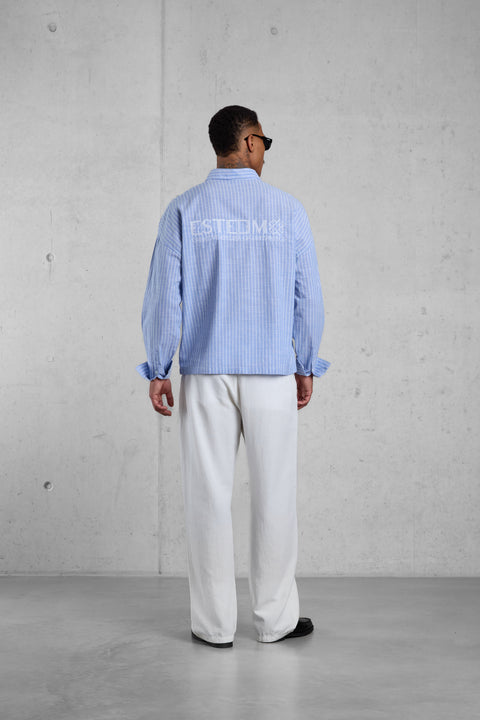 RIVIERABLUE STRIPED OVERSIZED SHIRT