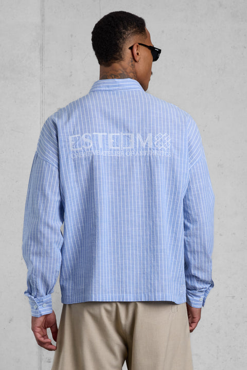 RIVIERABLUE STRIPED OVERSIZED SHIRT