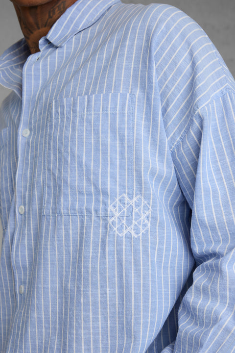 RIVIERABLUE STRIPED OVERSIZED SHIRT