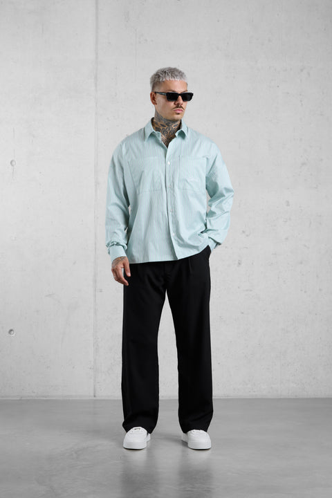 BLACK WIDE TAILORED PANTS [SE]
