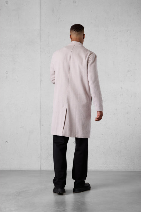 TAUPE HERRINGBONE OVERSIZED COAT