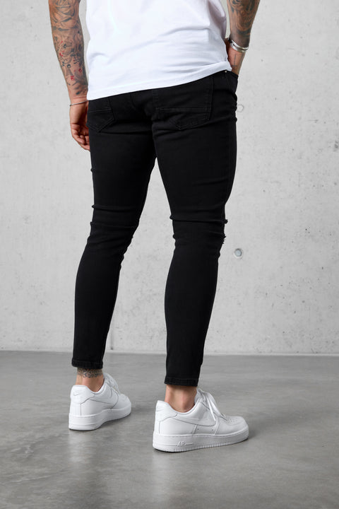 WASHED BLACK DESTROYED JEANS 5.0