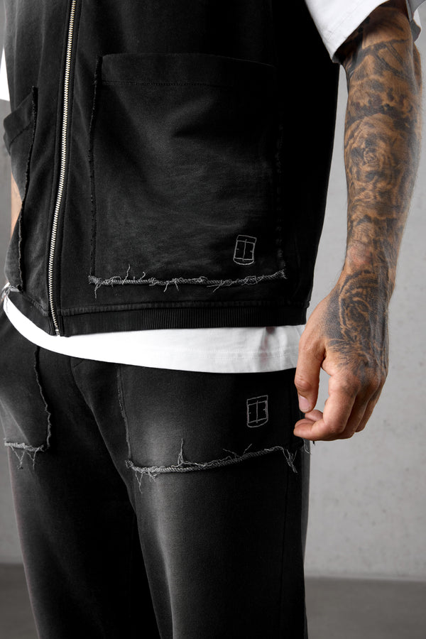 WASHED GREY ICON SWEATVEST