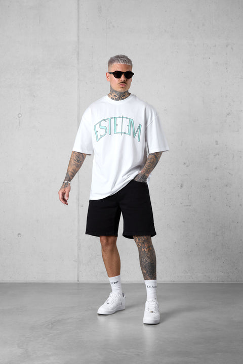 WHITE BEACHGREEN CURVE OVERSIZED TEE