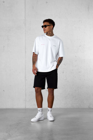 WHITE CHASING COASTLINES OVERSIZED TEE