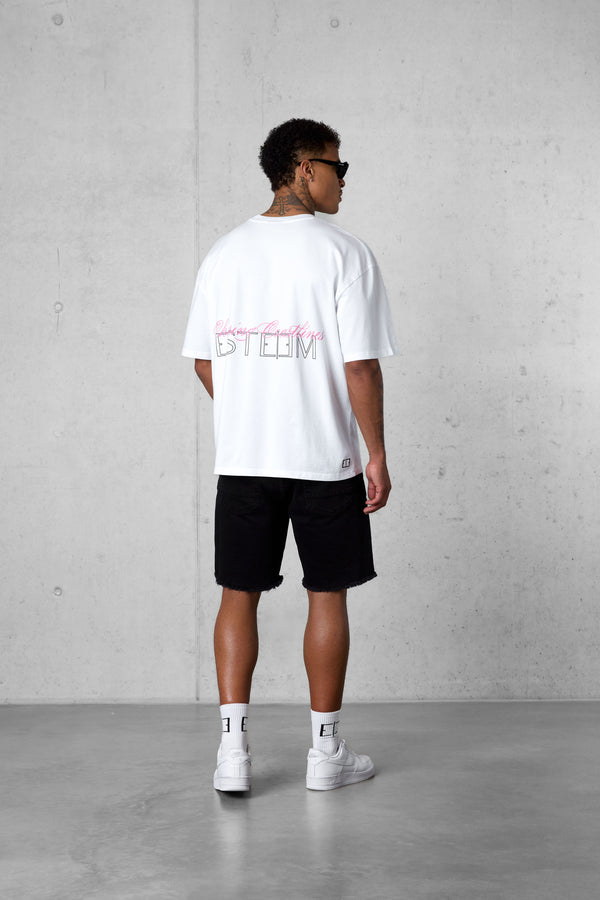 WHITE CHASING COASTLINES OVERSIZED TEE