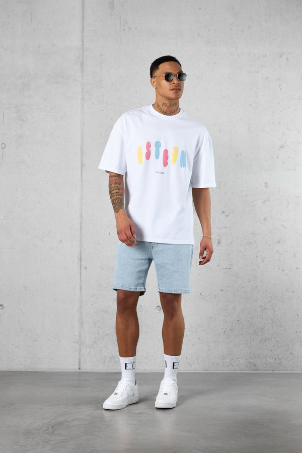 WHITE COLORED BLOWN-UP OVERSIZED TEE