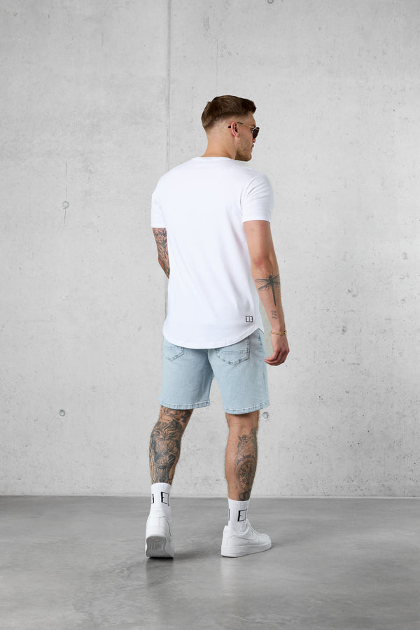 WHITE COLORED BLOWN-UP TEE
