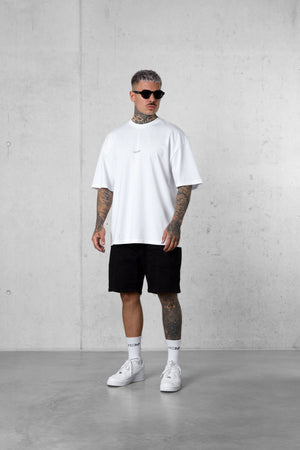 WHITE DOUBLE PALM OVERSIZED TEE
