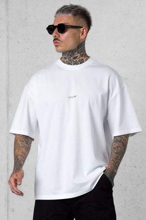 WHITE DOUBLE PALM OVERSIZED TEE