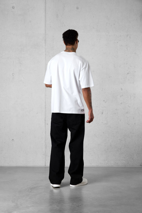 WHITE MIXED COLORS ESSENTIAL OVERSIZED TEE
